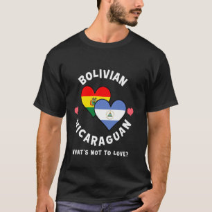 T-shirt Drapeaux De Coeur De Quoi Aimer Nicaraguayen Boliv