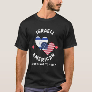 T-shirt Drapeaux de cœur israélien américain Qu'est-ce qu'