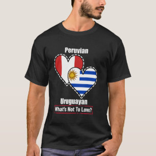 T-shirt Drapeaux de cœur péruviens uruguayens Qu'est-ce qu