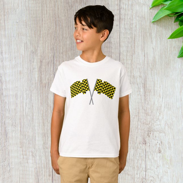 T-shirt Drapeaux de course jaunes et noirs (Créateur téléchargé)