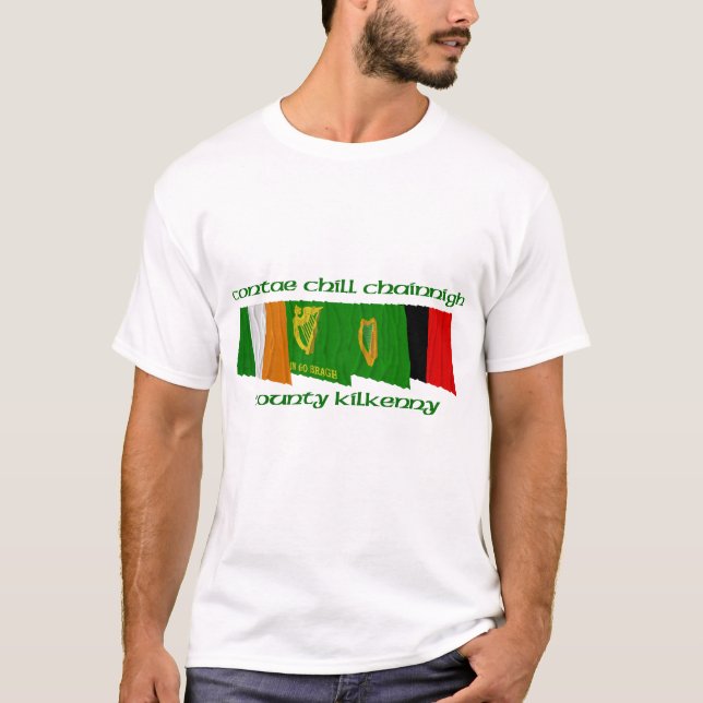 T-shirt Drapeaux de Kilkenny du comté (Devant)