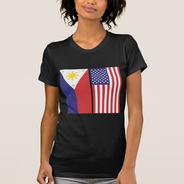 T-shirt Drapeaux de pi et des USA (Devant)