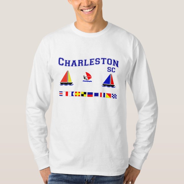 T-shirt Drapeaux de signal de Sc de Charleston (Devant)