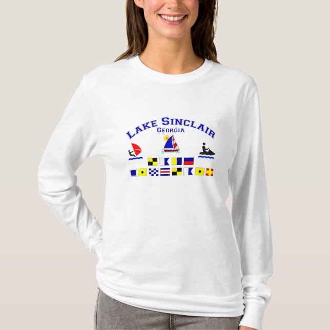 T-shirt Drapeaux de signal de Sinclair GA de lac (Devant)