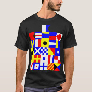 T-shirt Drapeaux de signalisation maritime Alphabet A–Z De