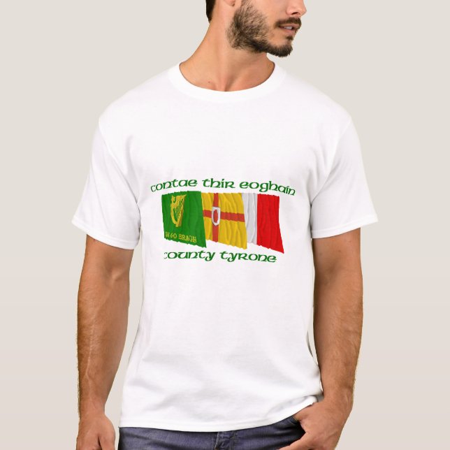 T-shirt Drapeaux de Tyrone du comté (Devant)