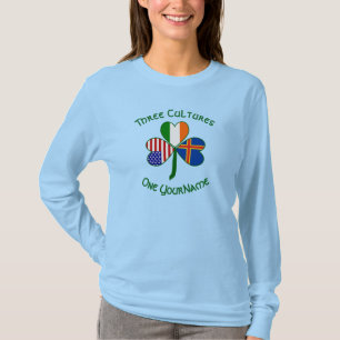 T-shirt Drapeaux des îles Åland États-Unis Irlande Trèfle 