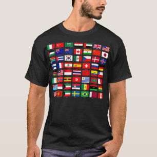 T-shirt Drapeaux des pays du monde Cool graphique D