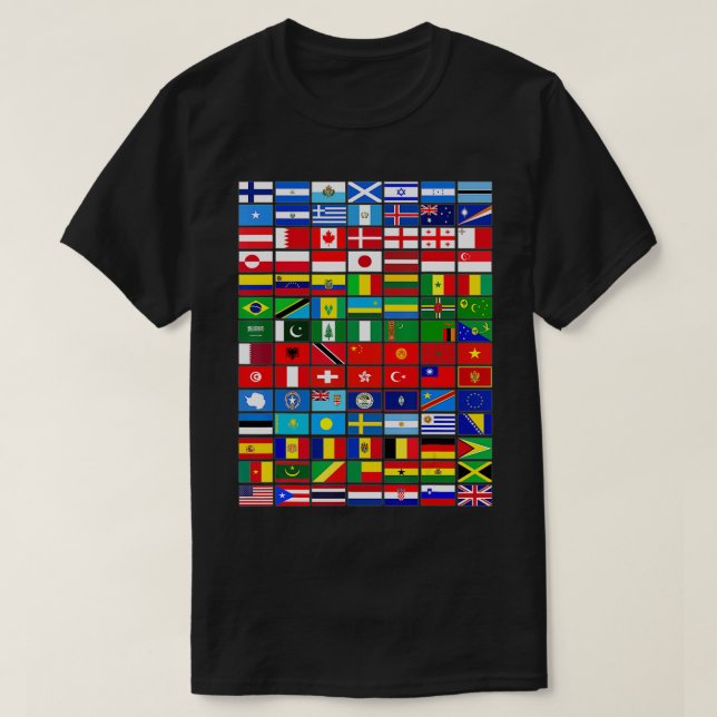 T-shirt Drapeaux des pays du monde International (Design devant)