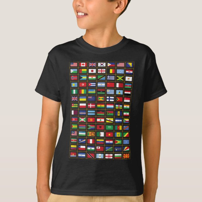 T-shirt Drapeaux Des Pays Du Monde International (Devant)