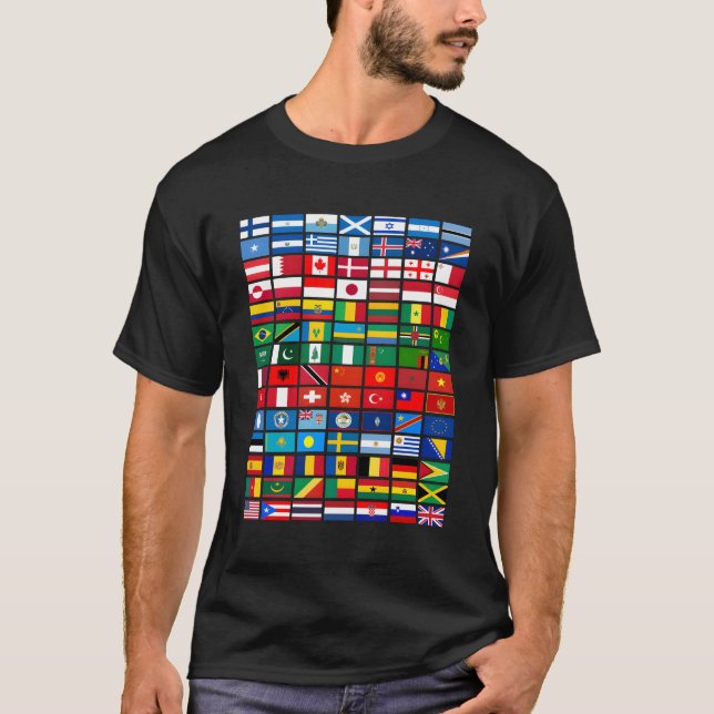 T-shirt Drapeaux Des Pays Du Monde International (Devant)