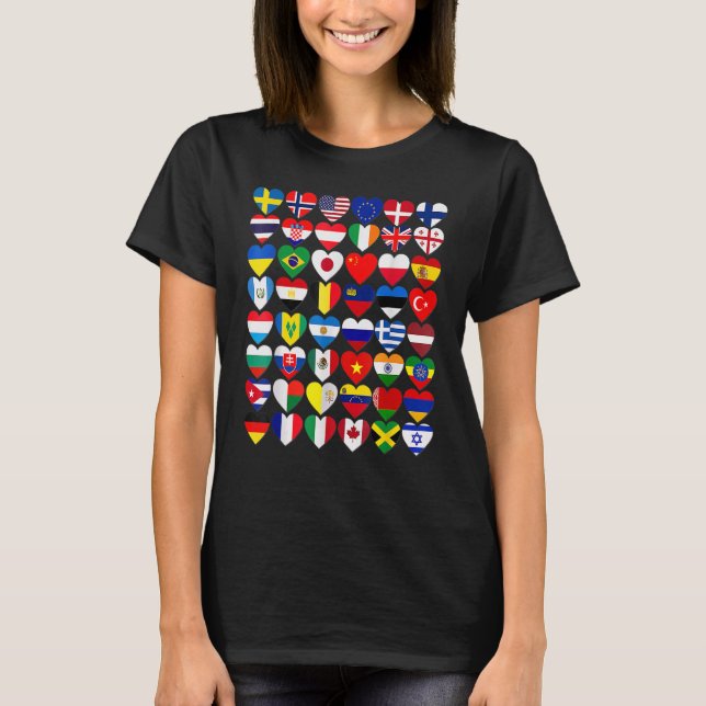 T-shirt Drapeaux des pays du monde international (Devant)