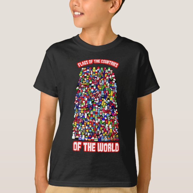 T-shirt Drapeaux Des Pays Du Monde International (Devant)