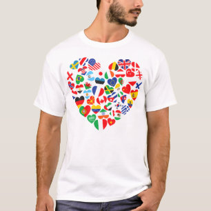 T-shirt Drapeaux des pays du pavillon international