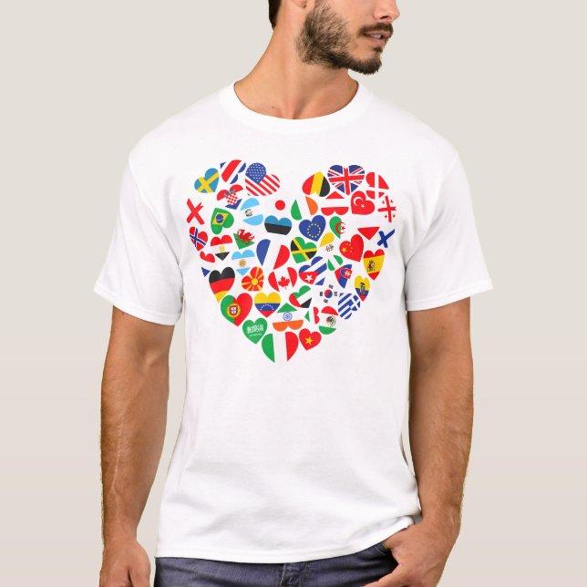 T-shirt Drapeaux des pays du pavillon international (Devant)