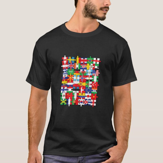 T-shirt Drapeaux des pays du pavillon international (Devant)