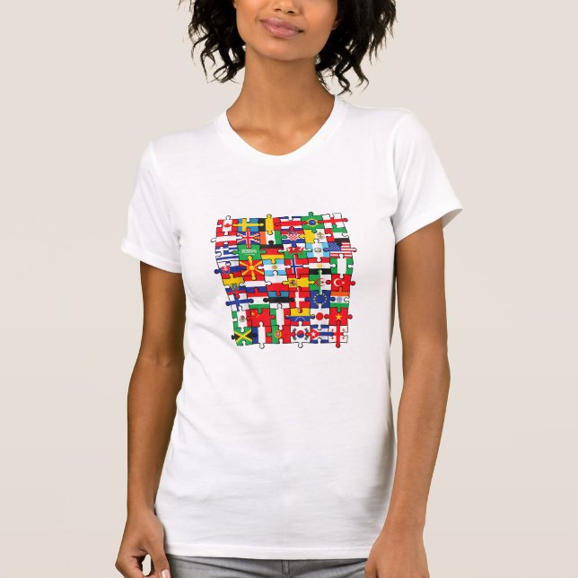 T-shirt Drapeaux des pays du pavillon international (Devant)