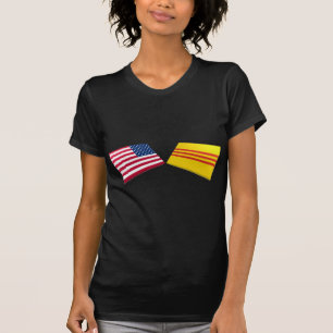T-shirt Drapeaux des USA et du Vietnam (Vietnam du Sud)