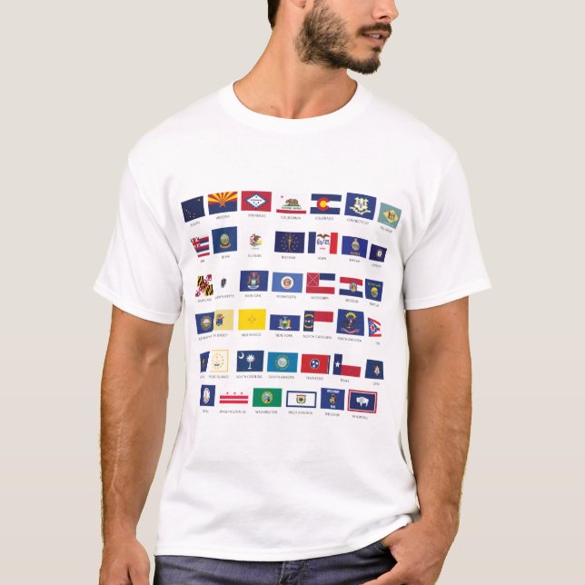 T-shirt Drapeaux d'état américain (Devant)