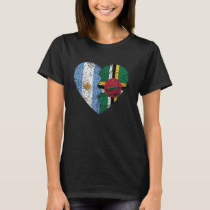 T-shirt Drapeaux dominicains argentins Coeur Argentine Dom