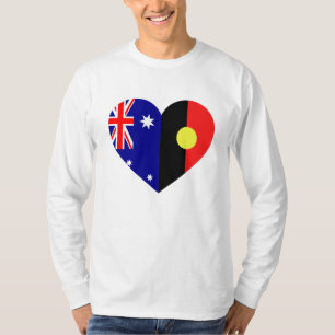 T-shirt Drapeaux du cœur des Aborigènes d'Australie