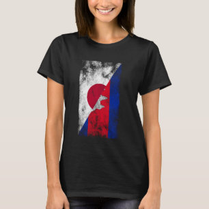 T-shirt Drapeaux du Japon Cambodge - Japonais Cambodgien
