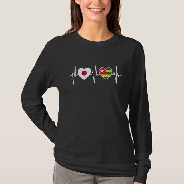 T-shirt Drapeaux Du Japon Et Du Togo (Devant)