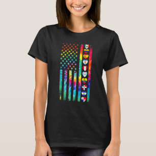 T-shirt Drapeaux du Mois du Patrimoine Hispanique Tie Dye 