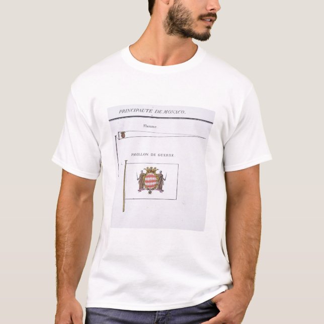 T-shirt Drapeaux du Monaco, d'un livre français des (Devant)