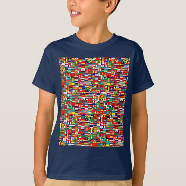 T-SHIRT DRAPEAUX DU MONDE (Devant)