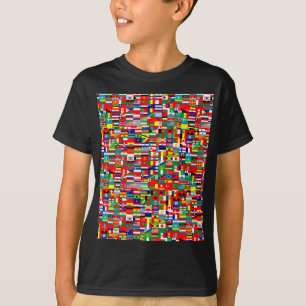 T-shirt DRAPEAUX DU MONDE - avant et dos imprimés