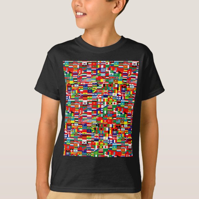T-shirt DRAPEAUX DU MONDE - avant et dos imprimés (Devant)