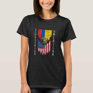 T-shirt Drapeaux équatoriens américains arrachés Équateur