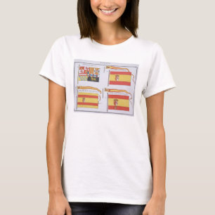 T-shirt Drapeaux espagnols, tiré d'un livre français de Dr