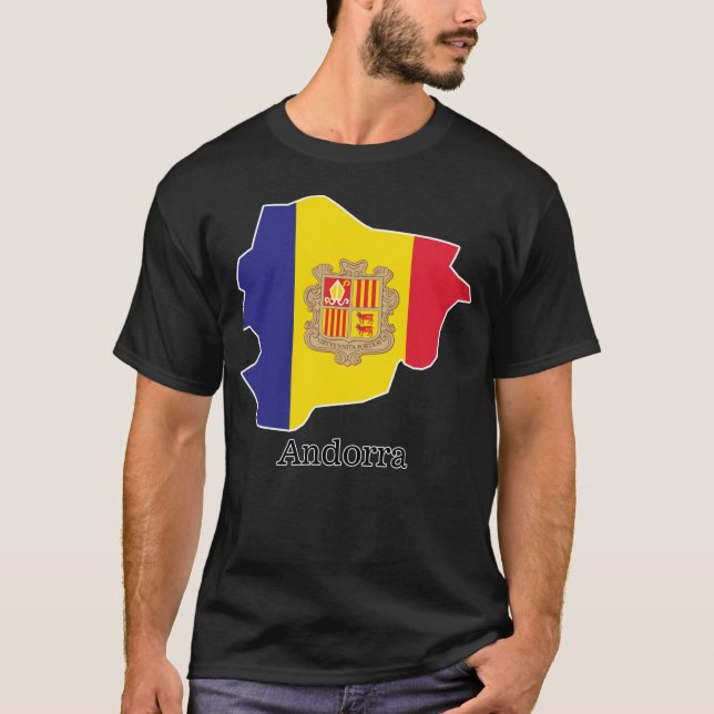 T-shirt Drapeaux et pays Andorre (Devant)