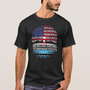 T-shirt Drapeaux États-Unis & Botswana Racine botswanaise