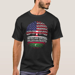 T-shirt Drapeaux États-Unis & Maldives Cultivé américain R