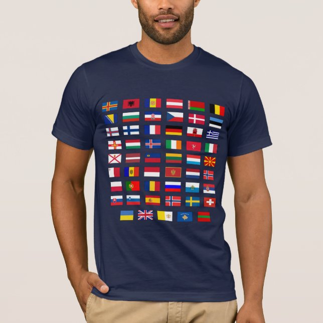 T-shirt Drapeaux européens (Devant)