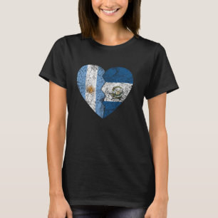 T-shirt Drapeaux guatémaltèques argentins Heart Argentina