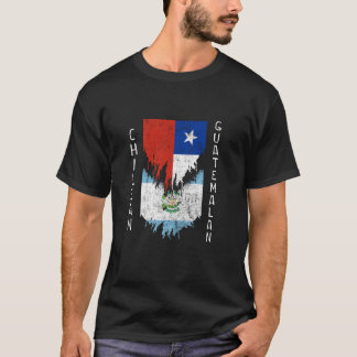 T-shirt Drapeaux guatémaltèques chiliens arrachés Chili Gu