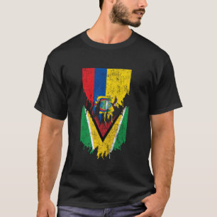 T-shirt Drapeaux guyanais équatoriens arrachés Equateur Gu