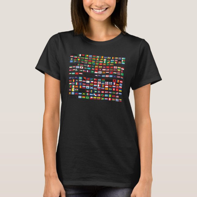 T-shirt Drapeaux Internationaux du Monde Globe Les Pays de (Devant)