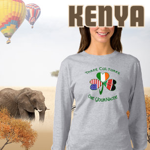 T-shirt Drapeaux kenyans irlandais américains Shamrock Per