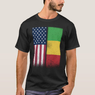 T-shirt Drapeaux maliens américains fiers Mali États-Unis
