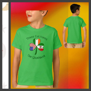 T-shirt Drapeaux Mexicains Irlandais Américains Shamrock V