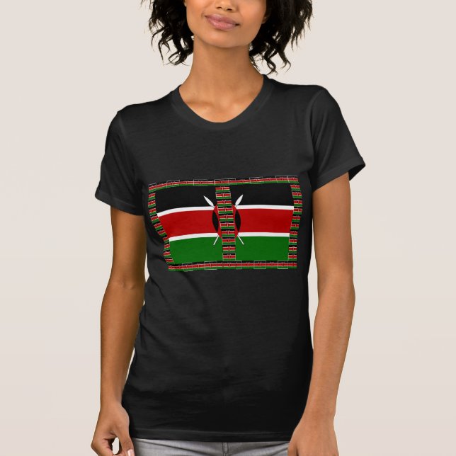 T-shirt Drapeaux miniers sans fil du Kenya Frames Art (Devant)