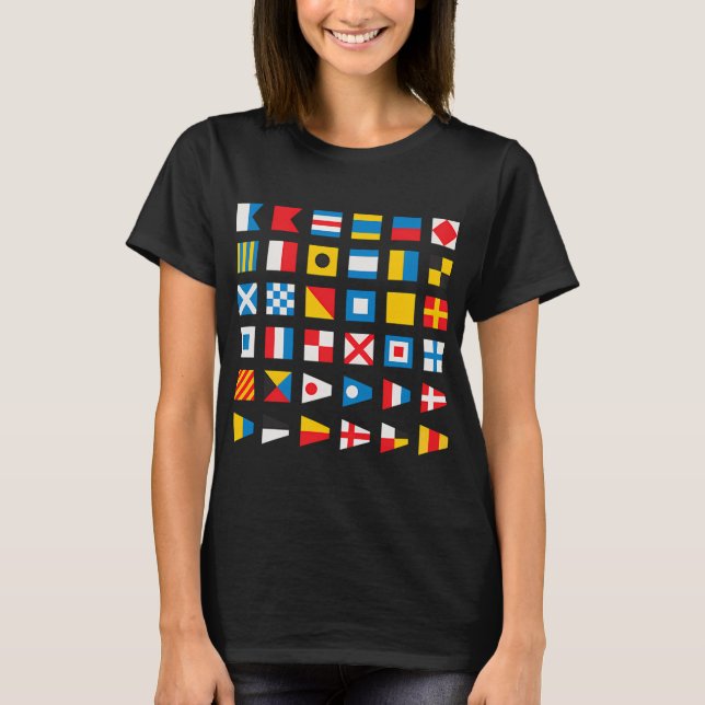 T-shirt Drapeaux nautiques avec numéros internationaux (Devant)