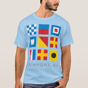 T-shirt Drapeaux Nautiques De Newport Ri Rhode Island