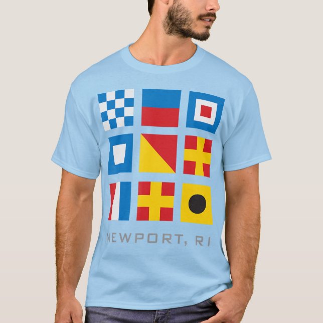 T-shirt Drapeaux Nautiques De Newport Ri Rhode Island (Devant)
