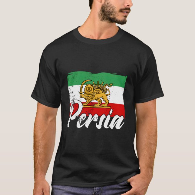 T-shirt Drapeaux Perse Ancien Iran Asie Farsi Iran Art (Devant)